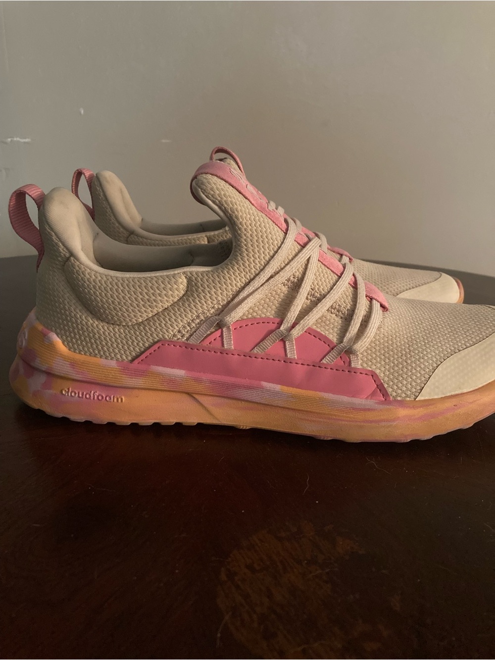adidas Cloudfoam Women's Sneakers in Beige and Pink
